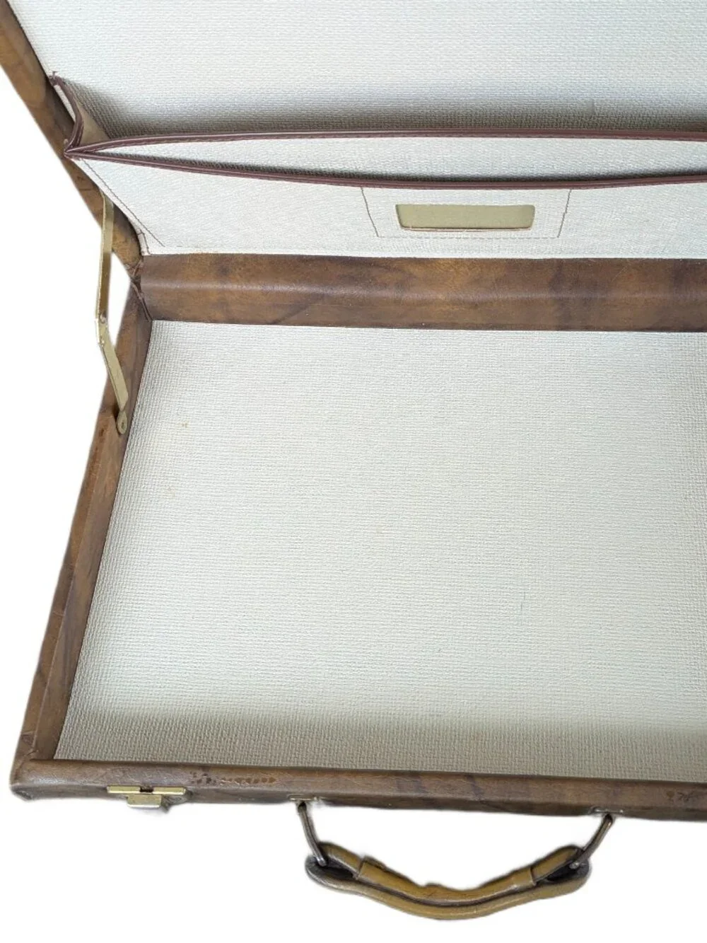 Vintage Faux Leather Locking Briefcase